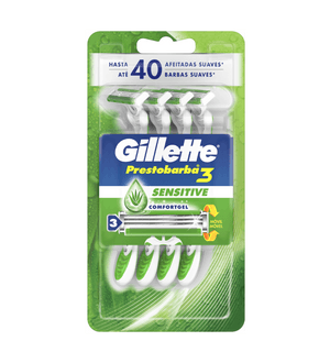 Produto Aparelho de barbear prestobarba 3 sensitive 4 unidades gillette foto 1