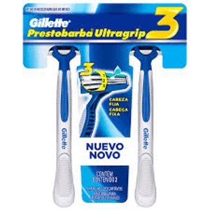 Produto Gillette prestobarba apar ultragrip 3 laminas azul/cinza 2un foto 1
