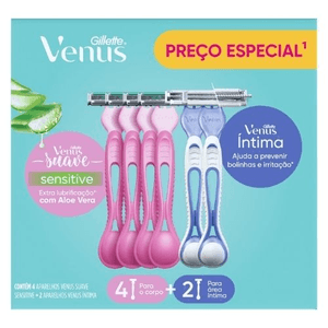 Produto Kit 4 aparelhos venus depilar suave sensitive + 2 venus intima gillette foto 1