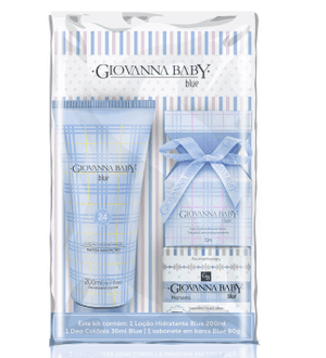 Produto Kit giovanna baby blue loção hidratante desodorante 200ml + deo colônia  20ml + sabonete 90g foto 1