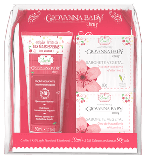 Produto Kit cherry loção hidratante 50g + 2 sabonetes 90g giovanna baby foto 1