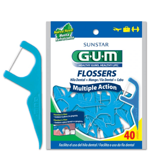 Produto Fio dental com cabo gum multiple action menta suave 40un ref 888 foto 1