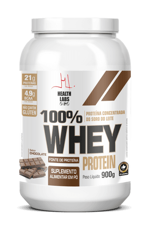 Produto Whey protein 100% sabor chocolate 900g health labs foto 1