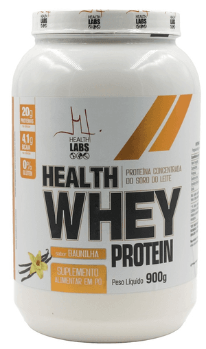 Produto Whey protein concentrado sabor baunilha 900g health labs foto 1