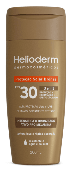 Produto Protetor solar bronze fps30 efeito dourado com 200ml helioderm foto 1