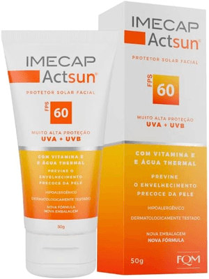 Produto Protetor solar facial actsun fps60 50g imecap foto 1