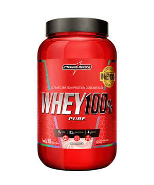 Produto Whey 100% pure morango 900g integralmedica foto 1