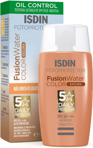 Produto Protetor solar facial fusion water color 5 stars cor escura fps50 50ml isdin foto 1