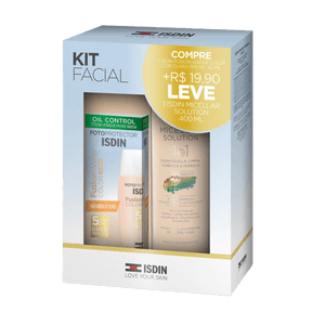 Produto Kit protetor solar facial fusion water cor clara fps50 50ml + solução micellar 400ml isdin foto 1