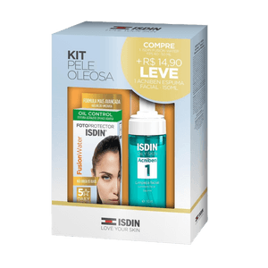 Produto Kit protetor solar facial fusion water fps60 50ml + acniben espuma de limpeza facial 150ml isdin foto 1