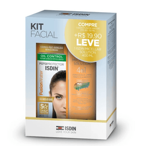 Produto Kit protetor solar facial fusion water fps60 50ml + solução micellar 400ml isdin foto 1