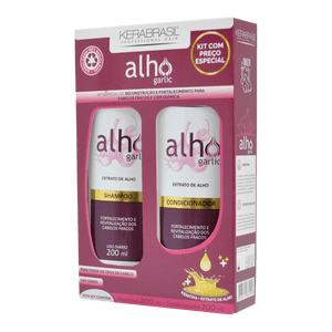 Produto Kit shampoo (230ml) e condicionador (200ml) alho garlic, kerabrasil foto 1