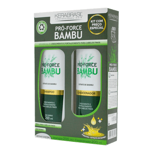 Produto Kit shampoo (230ml) e condicionador (200ml) pró-force bambu, kerabrasil foto 1