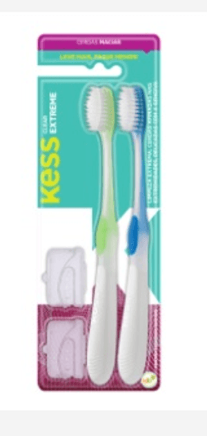Produto Escova dental kess extreme clear macia com 2 unidades leve mais, pague menos foto 1