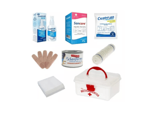 Produto Kit primeiros socorros com 07 itens sanfarma foto 1