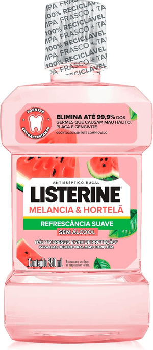 Produto Enxaguante antisséptico bucal melancia & hortelã sem álcool 250ml listerine foto 1