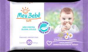 Produto Toalha umedecida meu bebe soft com 50 unidades foto 1