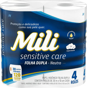 Produto Papel higiênico folha dupla neutro 30m 4 rolos mili
 foto 1