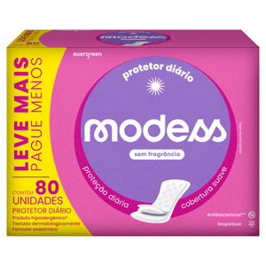 Produto Protetor diário modess 80 unidades evergreen foto 1