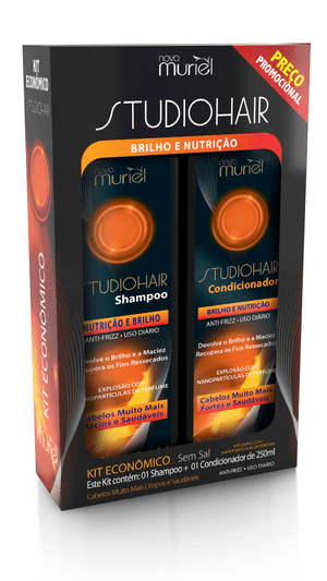 Produto Studio hair muriel kit economico nutrição e brilho shampoo + condicionador 250ml foto 1