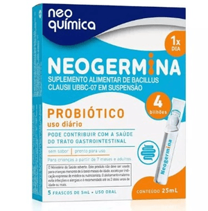 Produto Probiótico neogermina 4 bilhões 5 frascos de 5ml cada neo química foto 1