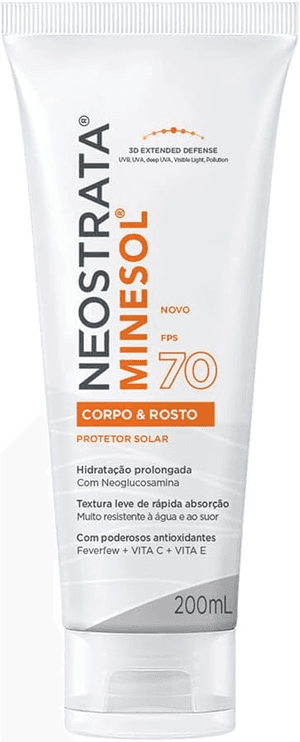 Produto Protetor solar minesol corpo e rosto fps70 200ml neostrata foto 1