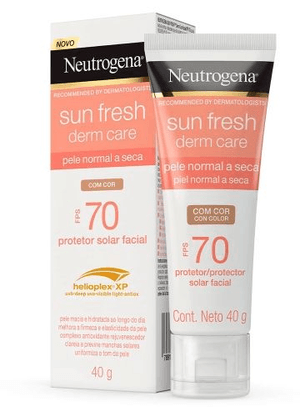 Produto Protetor solar facial neutrogena sun fresh derm care fps70 com cor 40g foto 1