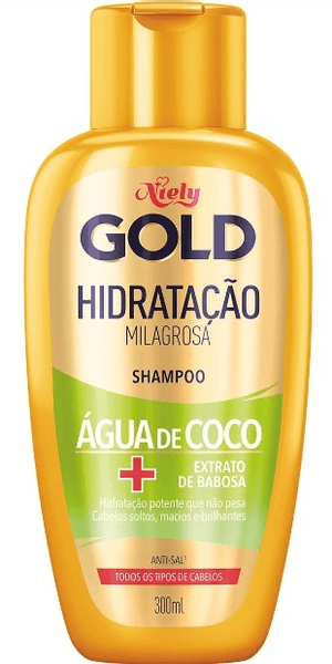 Produto Shampoo niely gold hidratação milagrosa  água de coco 300ml
 foto 1
