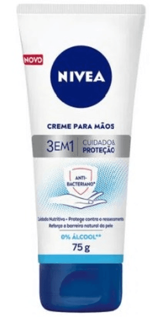 Produto Nivea creme para mãos 3em1 anti-bacteriano 75gr sem alcool foto 1
