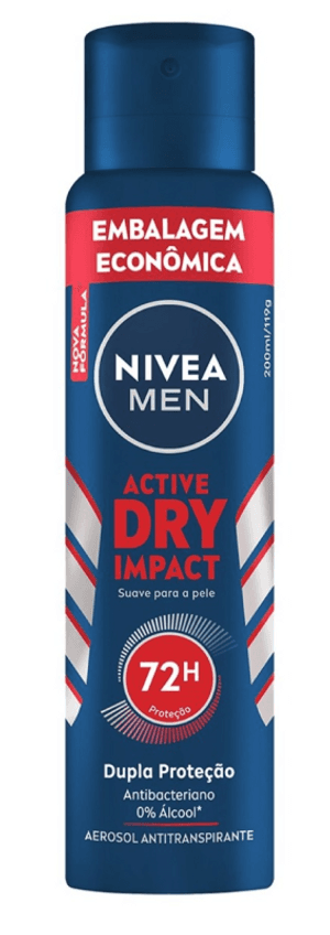 Produto Desodorante aerosol men active dry impact 200ml nivea foto 1