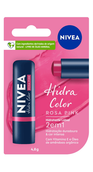Produto Protetor labial hidra color 2 em 1 rosa pink 4,8g nivea foto 1