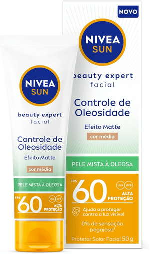 Produto Protetor solar facial beauty expert controle de oleosidade fps60 cor média 40g nivea foto 1