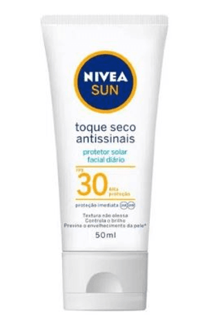 Produto Protetor solar facial nivea sun toque seco antissinais  fps30 50g foto 1