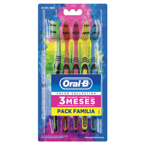 Produto Escova dental oral b color collection macia pack família com 5 unidades foto 1
