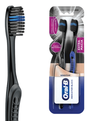 Produto Escova de dente indicator black sensitive 2 unidades oral-b foto 1