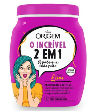 Produto Creme hidratante + creme de pentear nazca origem 2x1 para cabelos lisos 1kg
 foto 1