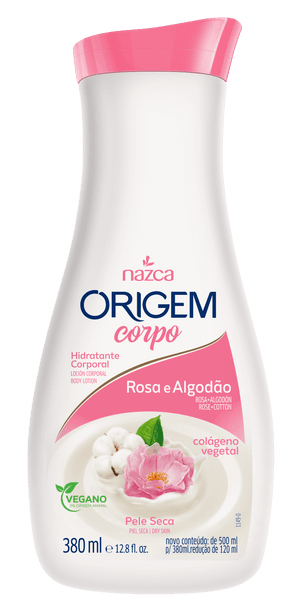 Produto Hidratante corporal origem rosa e algodão 380ml nazca
 foto 1