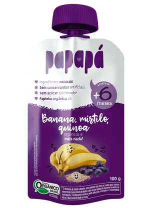 Produto Papinha organica papapa banana, mirtilo e quinoa 100g foto 1