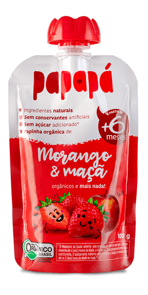 Produto Papinha orgânica de morango e maçã 100g papapá foto 1