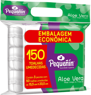 Produto Toalhas umedecidas pequenin  aloe e vera com 150unids foto 1