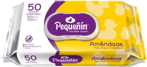 Produto Pequenin toalhas umedecidas com 50 unidades amêndoas foto 1