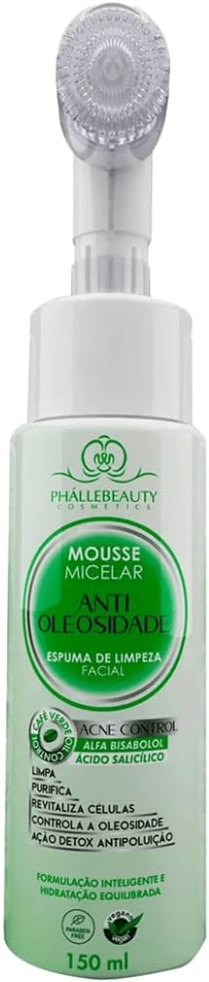 Produto Mousse micelar antioleosidade espuma de limpeza facial 150ml phallebeauty foto 1