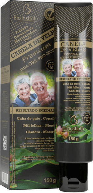 Produto Pomada desodorante massageadora para canela de velho premium com ora-pro-nobis bio instinto 150 g
 foto 1