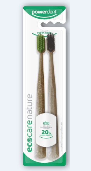 Produto Escova dental power dent eco care nature super macia com 2 unidades foto 1