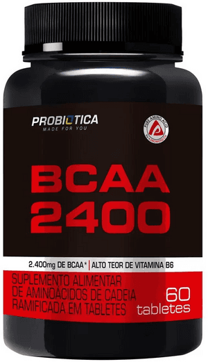 Produto Bcaa 2400mg vitamina b6 60 tabletes probiótica foto 1