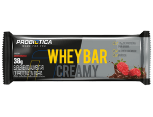 Produto Barra de proteína whey bar creamy morango 38g probiótica foto 1