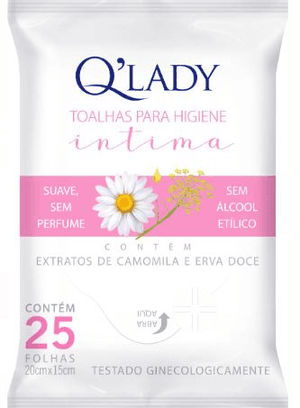 Produto Toalhas umedecidas para higiene íntima 25 unidades qlady foto 1