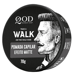 Produto Pomada capilar walker efeito matte fixação média 70g qod barber shop foto 1