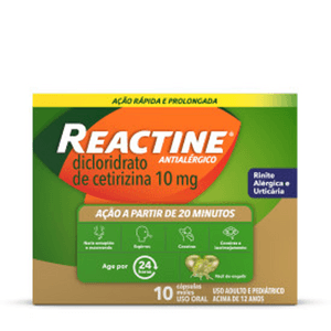 Produto Reactine antialérgico 10 cápsulas foto 1
