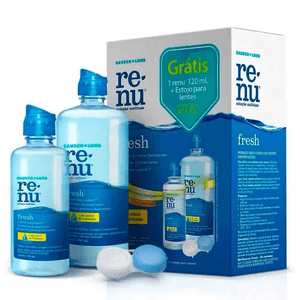 Produto Kit renu fresh para lentes solução 355ml + 120ml + estojo para lentes baush lomb foto 1